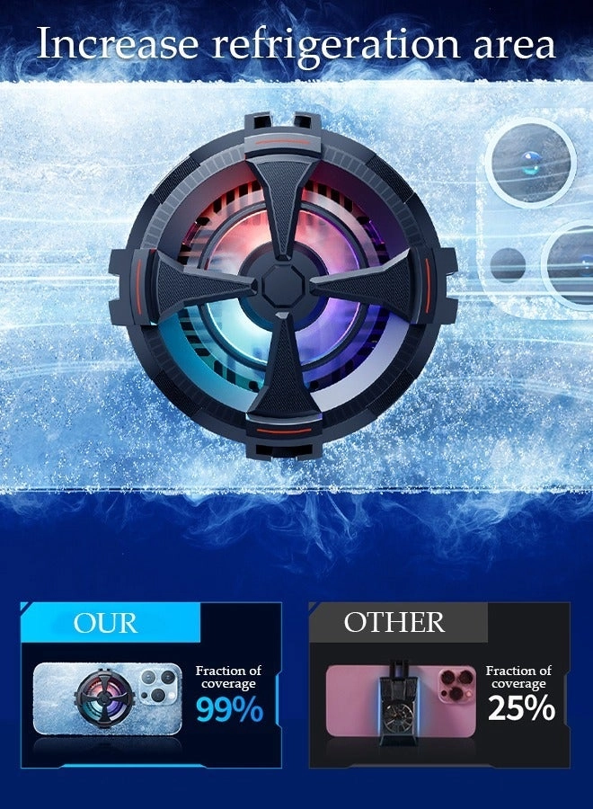 Magnetic Semi-Conductor Cooling Chip - Fast Phone Cooling RGB Lights Universal Clamp