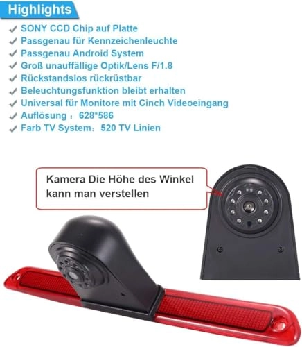 TFT LCD Monitor + Reversing Camera - Night vision 1280 x 720