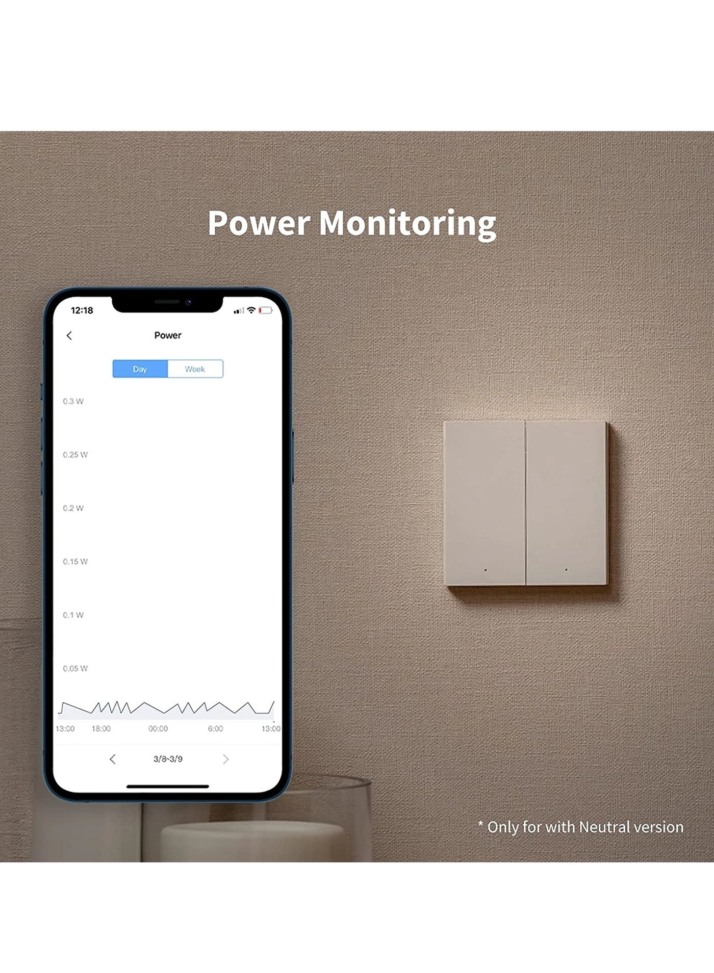 Smart Wall Switch H1 - Zigbee 3.0 EU Neutral Double Rocker