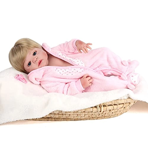 Reborn Baby Doll - 22 Inch Soft Vinyl Blonde Blue Eyes