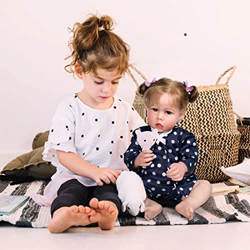 Reborn Baby Doll - 17 inches Vinyl Blue Eyes Gift Set Ages 3+