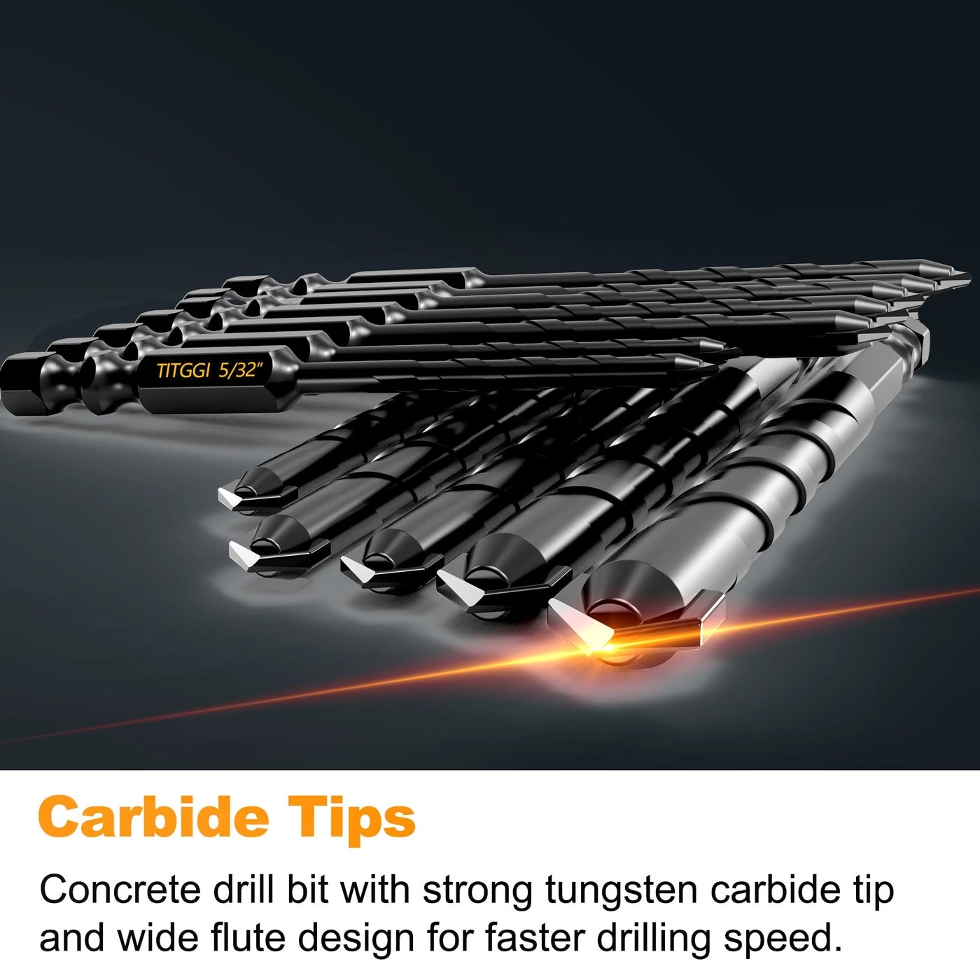 Masonry Drill Bit Set - Carbide 12PCS 3/16"-1/2"