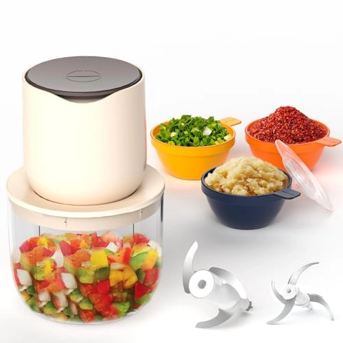 Electric Chopper - 600ML+240ML*3 Rechargeable