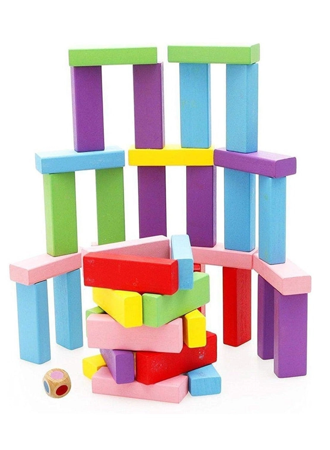 Wooden Blocks Stacking Game - 4+ 54 pieces