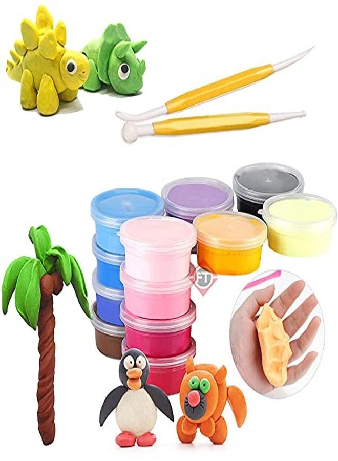 Firstly Traders Air Dry Clay - 12 Colors with Tools Set 12 pcs.