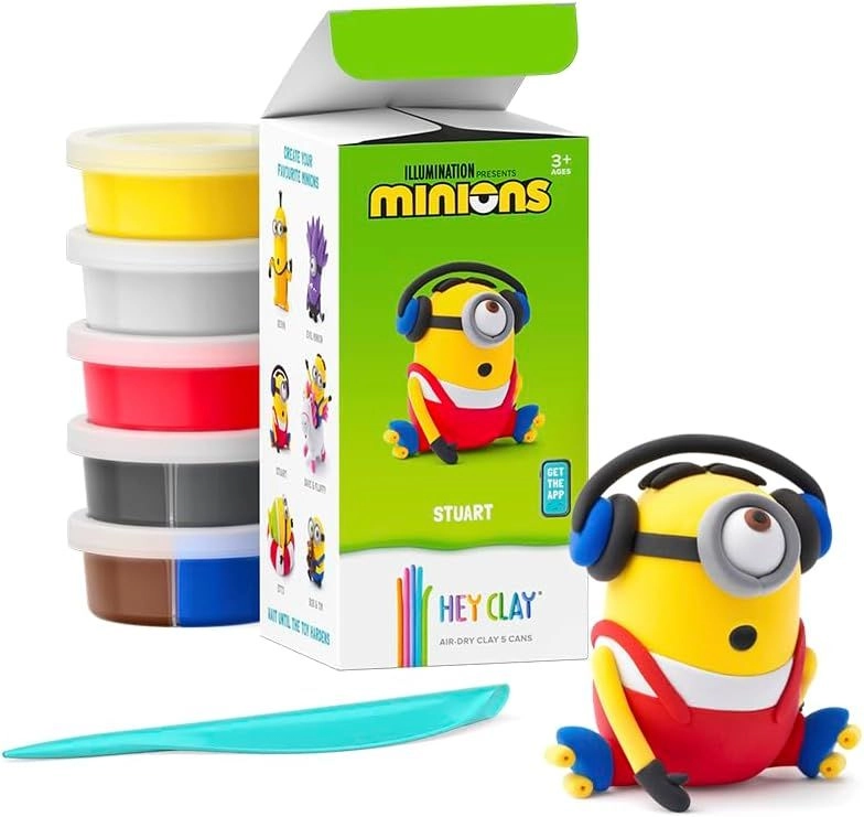 HEY CLAY Minions Stuart - modelling clay 3+ years 5 cans