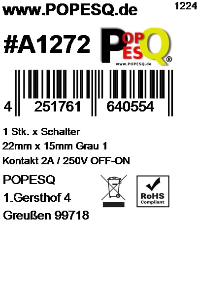 Switch 1 Contact - 2A 250V 21.5 x 15 x 24 mm