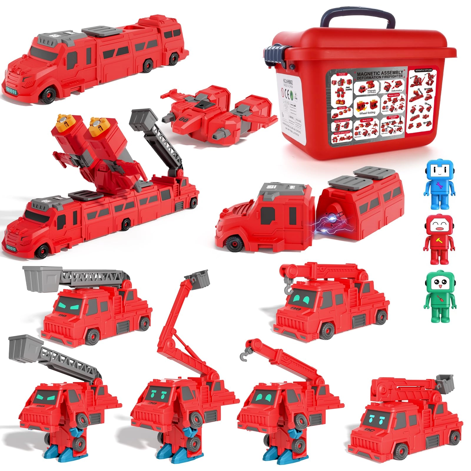lerrbo Transformable Fire Truck - 19-piece
