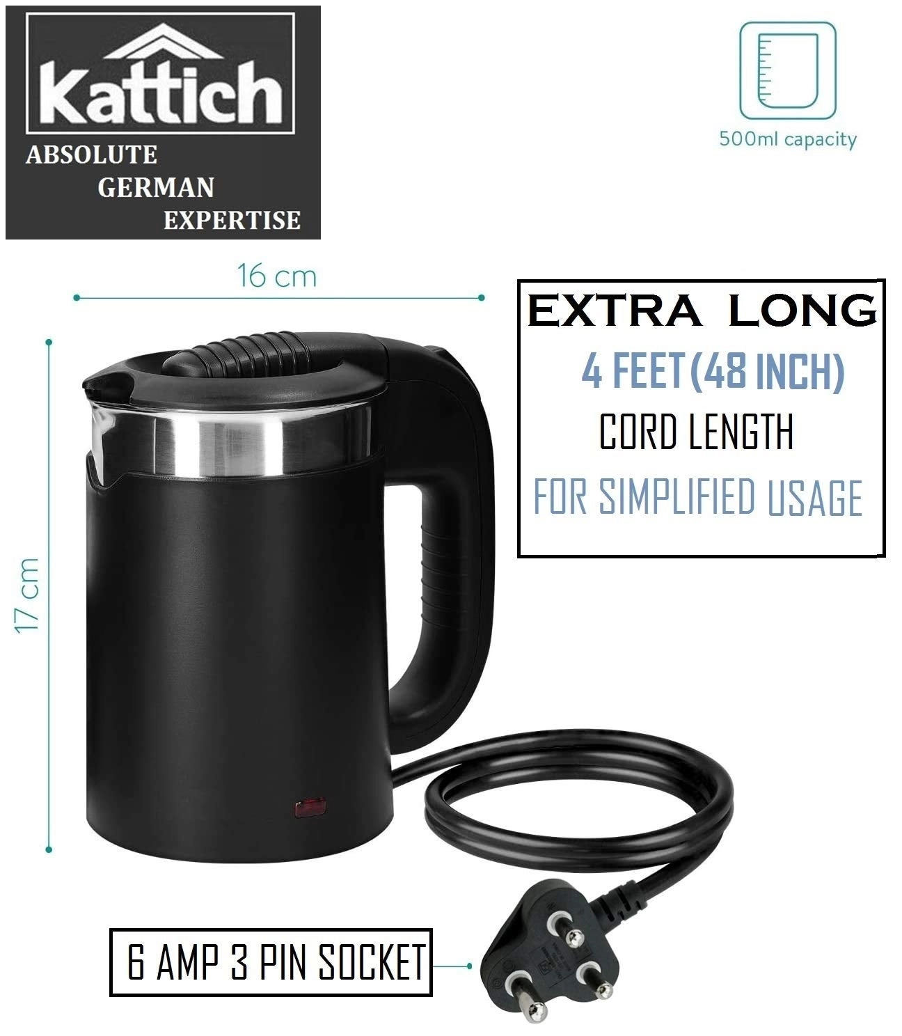 Stainless Steel Double Wall Electric Kettle