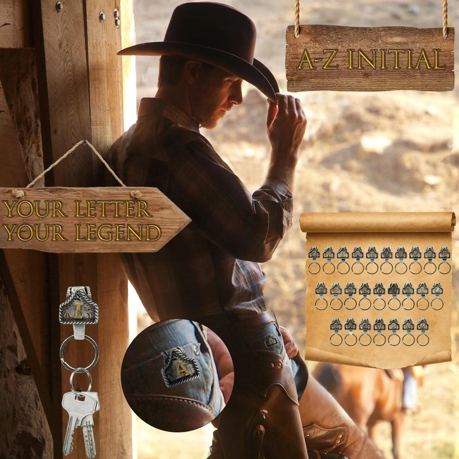 Letter Keychain - Western