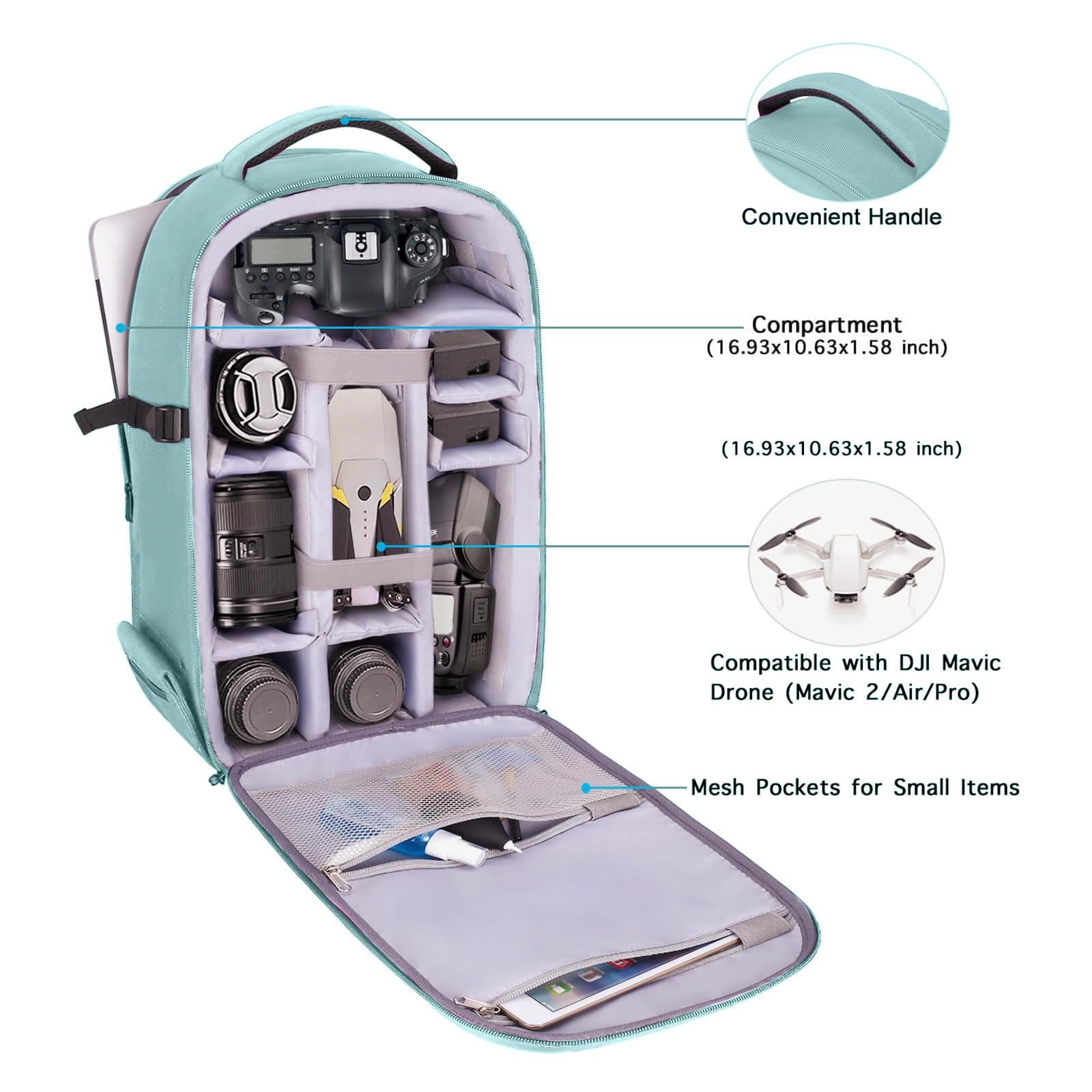 Mocamhsbg - 7.5"D x 11.8"W x 7.5"H Compatible with Canon/Nikon/Sony Hard Shell