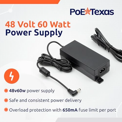 WS-POE-12 - 48 Volts 60 watts 12 ports 802.3af 10/100 Mbps