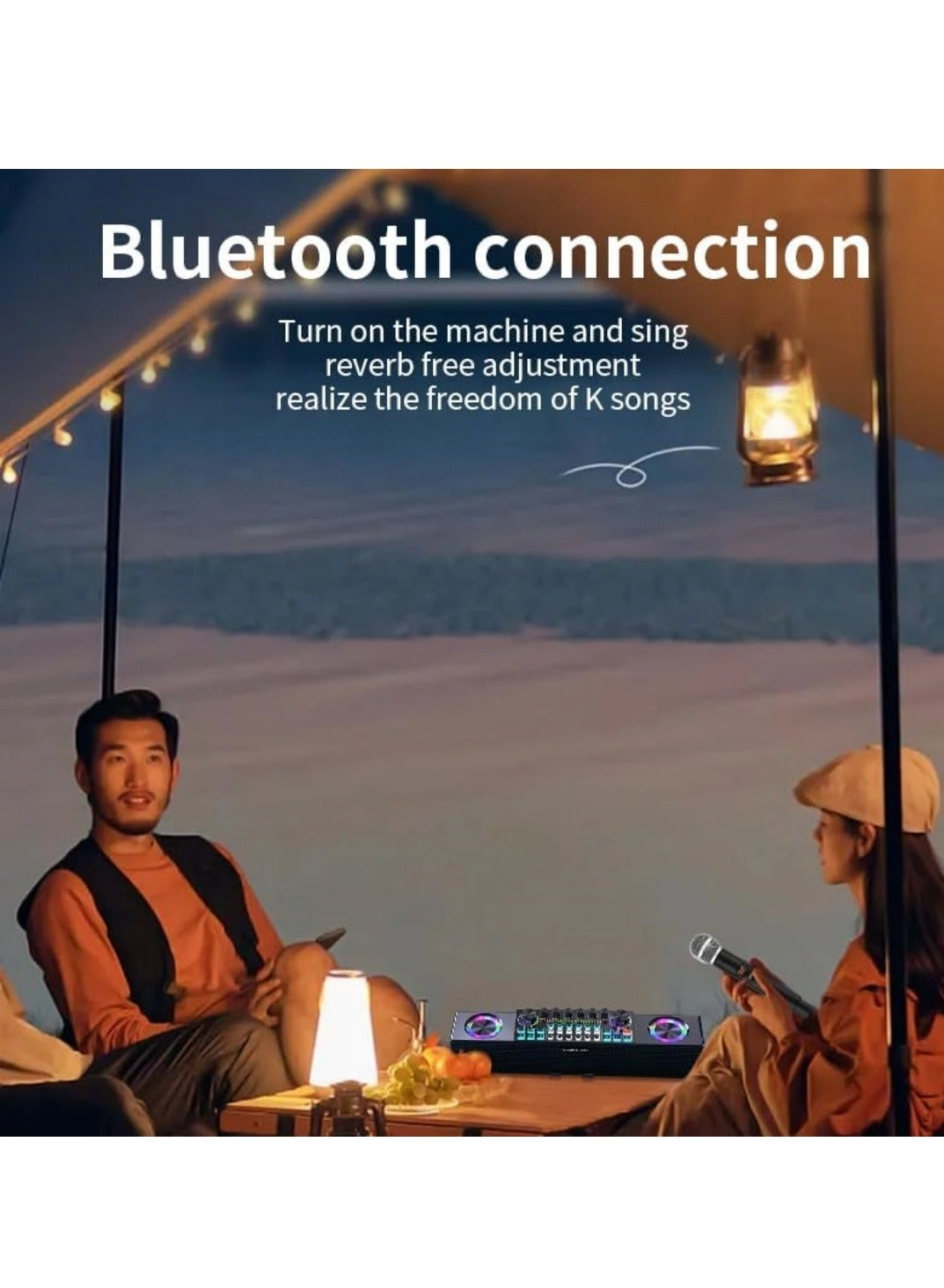 Portable Karaoke Speaker + Wireless Microphone - 2 6 W