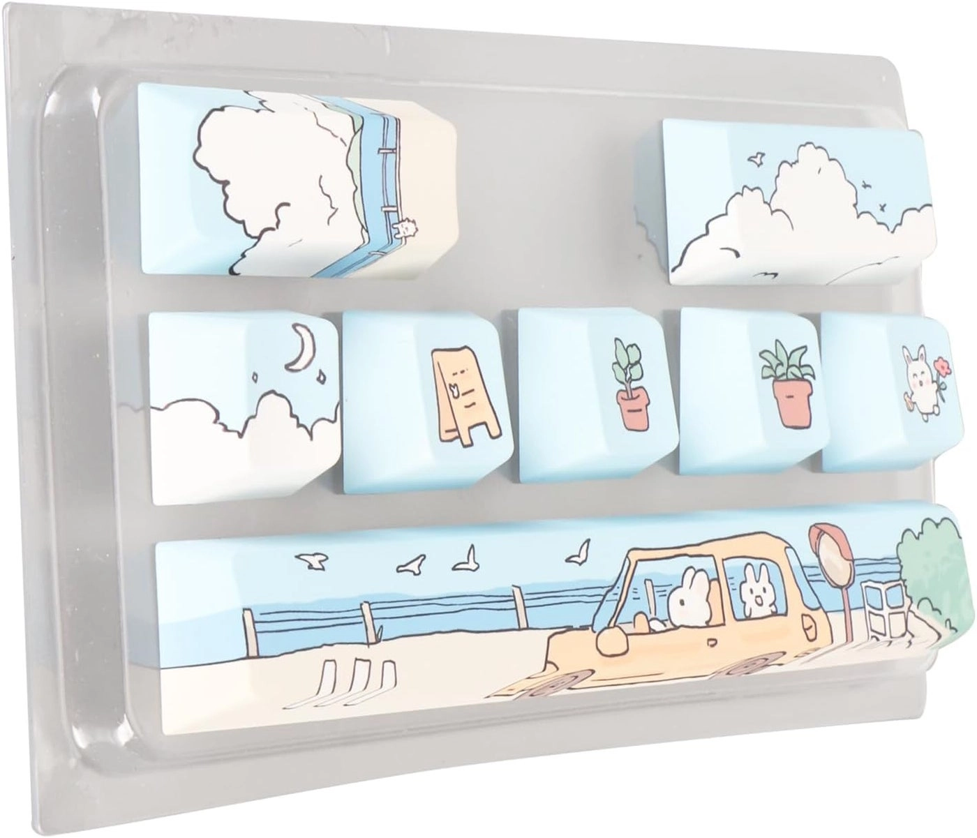 PBT Keycaps - 8 Key Compatible with 61 87 104 108 Keyboards