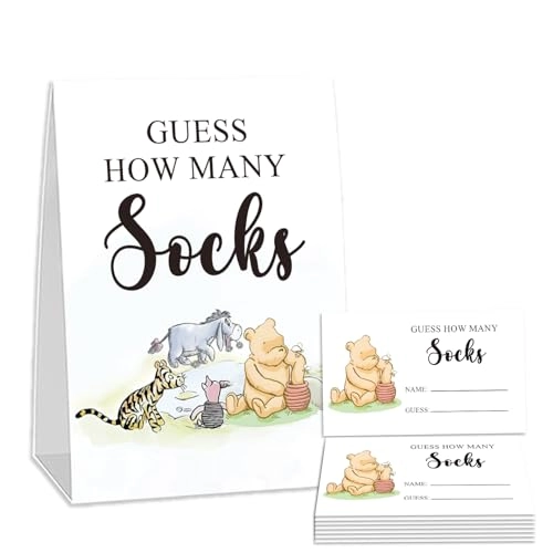 Winnie Baby Shower Game Cards - English Adult 50pcs