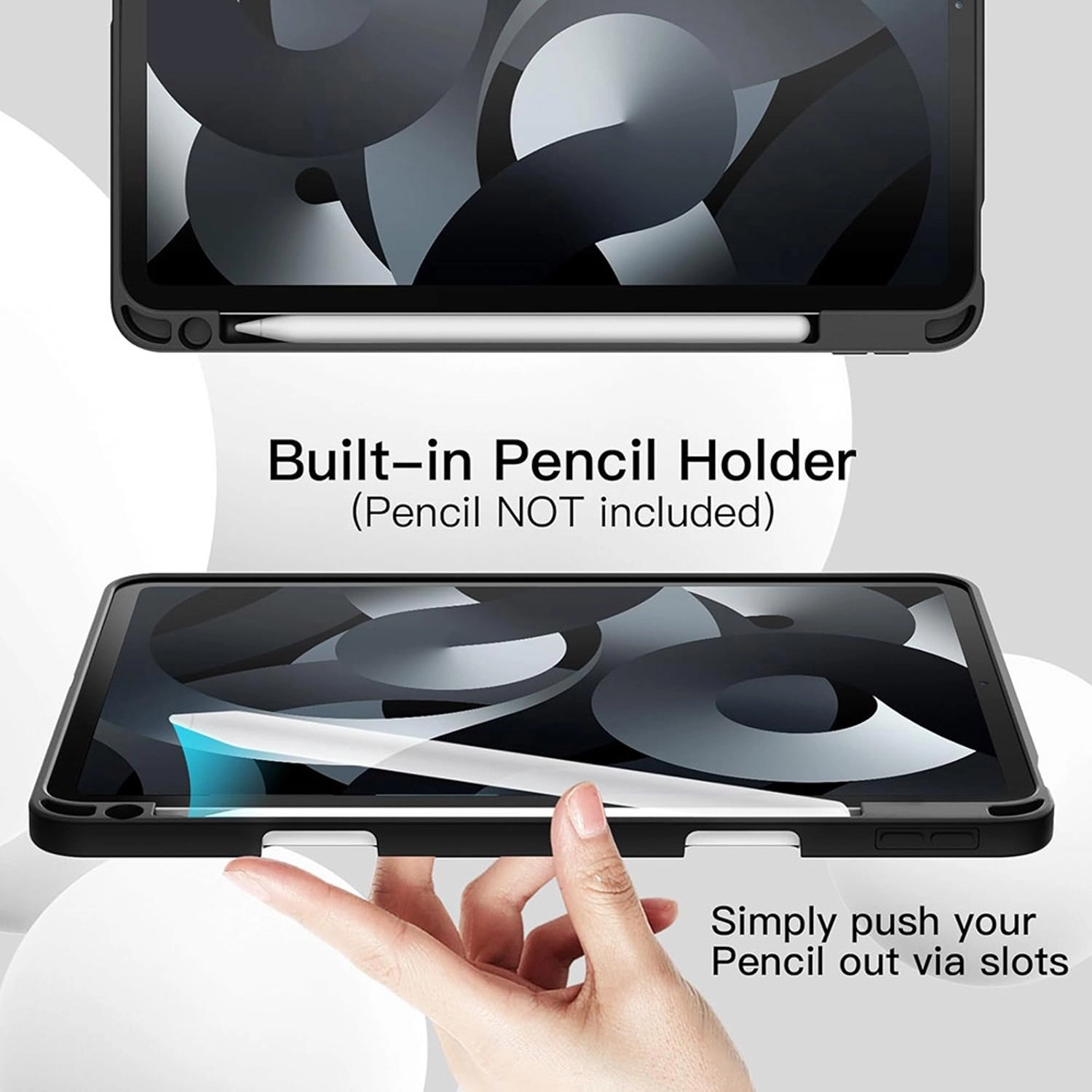 Tri-Fold Book Case with Pencil Holder for iPad Air 13-inch (2024)