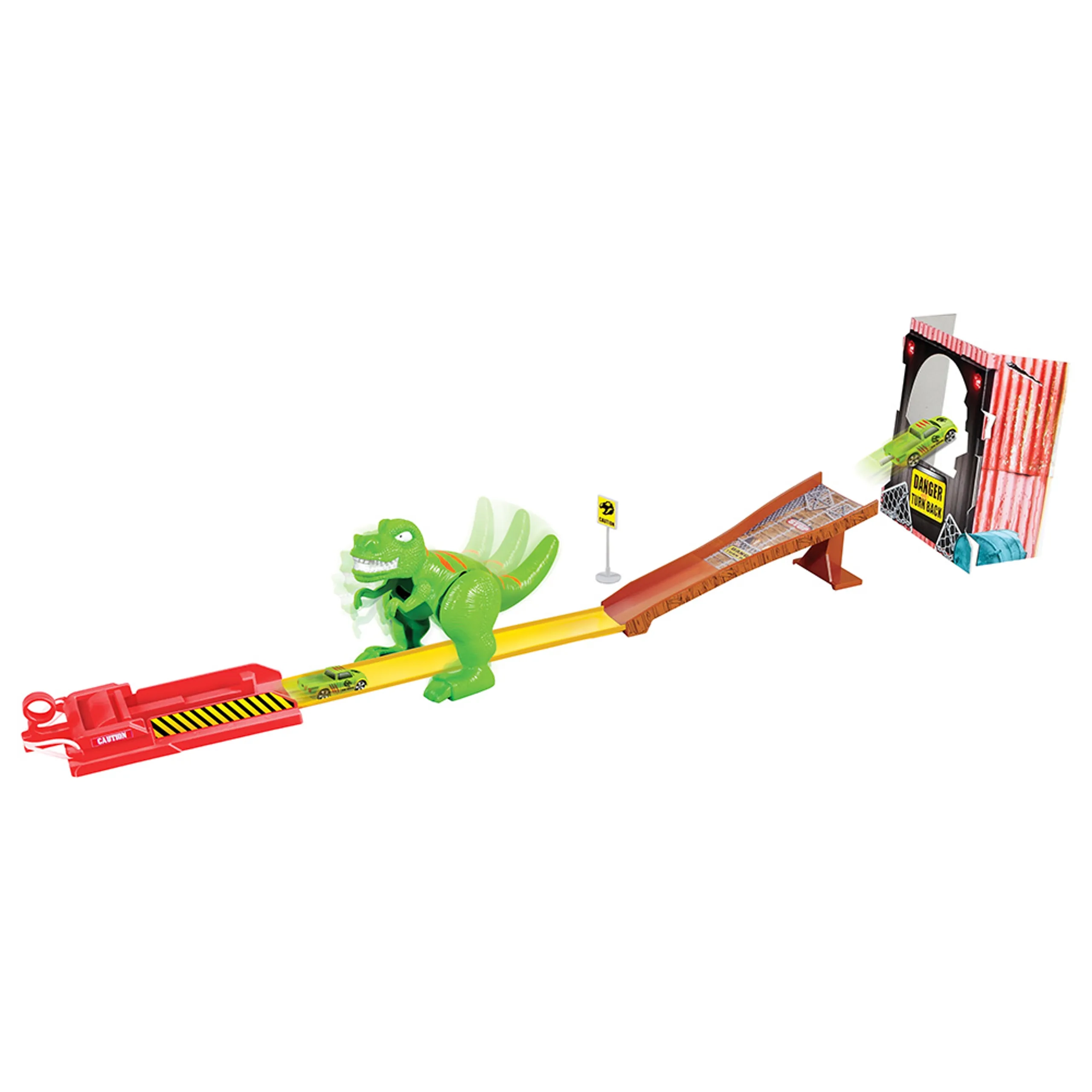 Maisto Dinosaur Vehicle Playset - Die-cast metal body Rubber band launcher