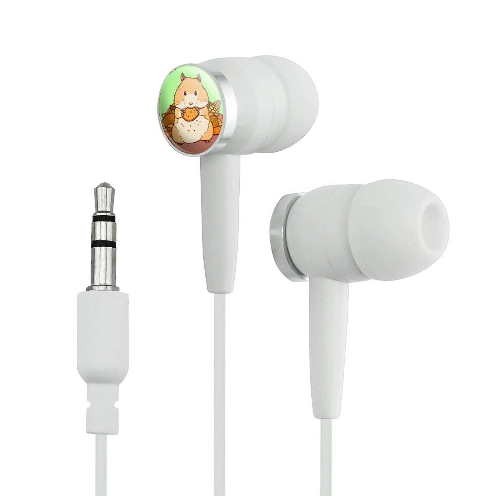 GRAPHICS & MORE Hamster Eating Stash of Food Novelty - Wired Earbud