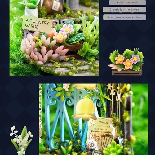 Miniature Wooden Dollhouse Furniture Kit - 3D LED Purple