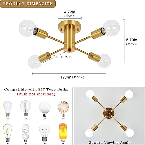 4 Flammig Deckenlampe