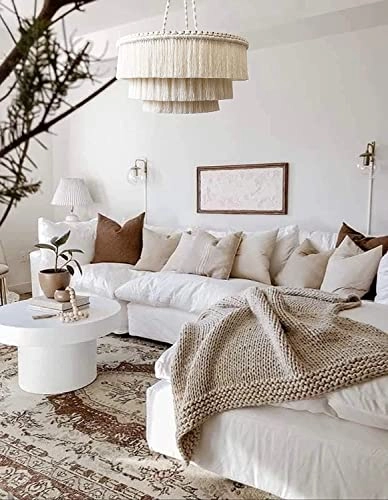 Bohemia Tassel Pendant Light - 3 Lights 23 Inches Wide Colour Creamy White