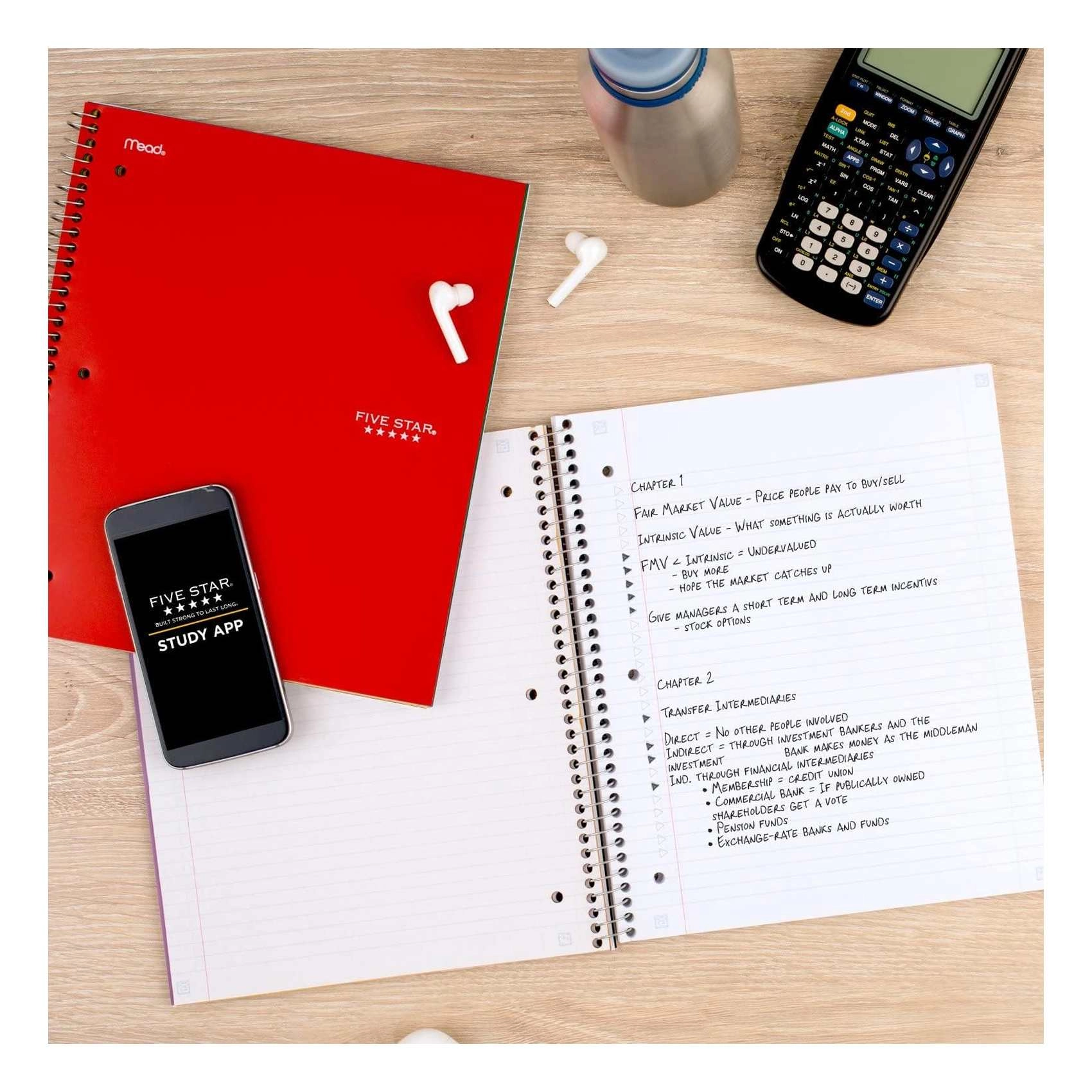 3 Subject Notebook Spiral - Lined 150 Sheets