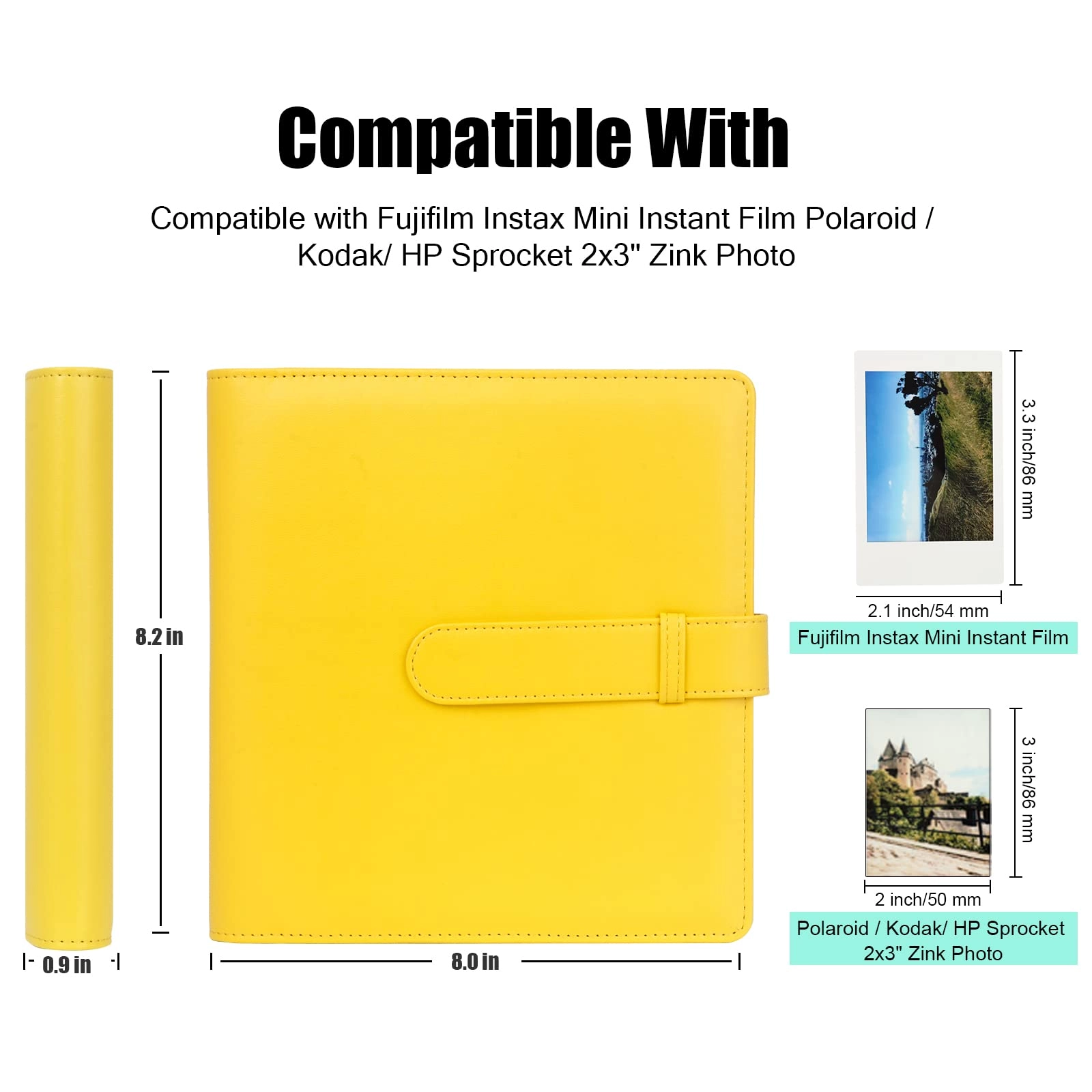 Instax Mini 256 Pockets Leather Photo Album