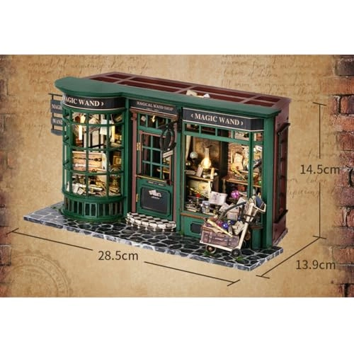 DIY Miniature Dollhouse Kit - Green Wood