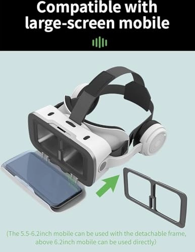 3D Virtual Reality Headset - 4.7-7.2 Android/iOS Black