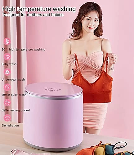 XHTONGSH غسالة محمولة، غسالة واحده كامله الاوتوماتيكية ميني حجض غسالة صغیرة، تحكم ذكي، غسيل غسيل و‌سرد مجفف، درجة حرارة متغيرة السعرة (Color : White)