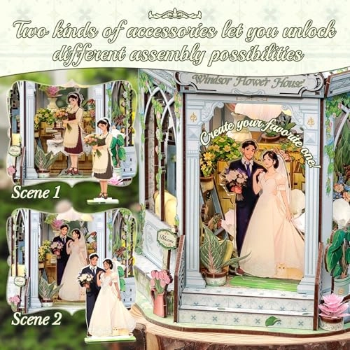 Book Nook Kit - Windsor Flower House Wood LED