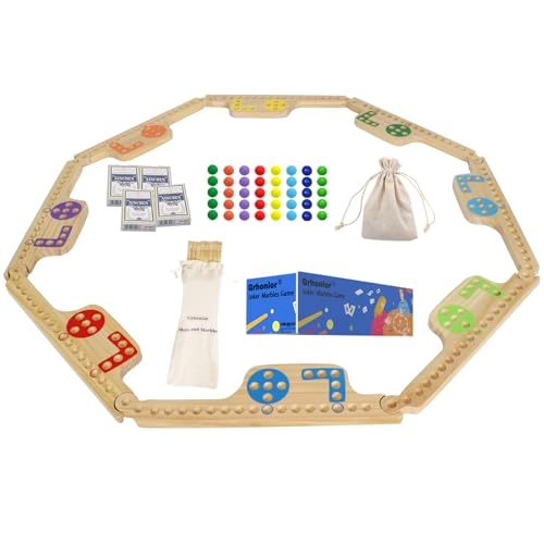Jokers and Marbles - 8 Solid Wood Boards 40 Marbles 4 Decks of Cards