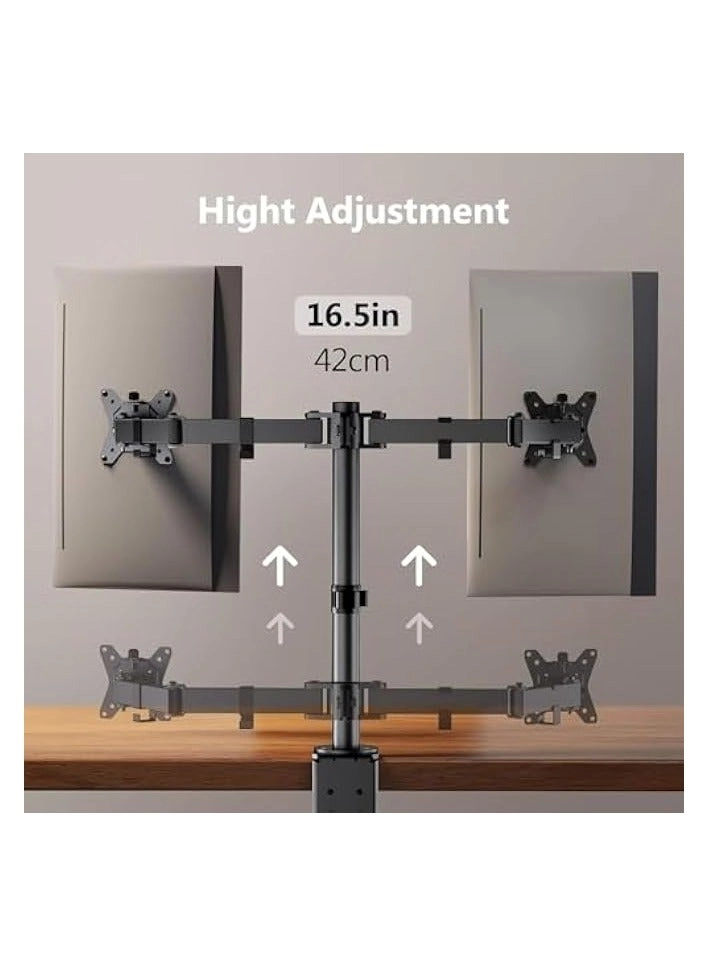 Dual Monitor Mount - 2 Monitors 32 inches 75mm or 100mm