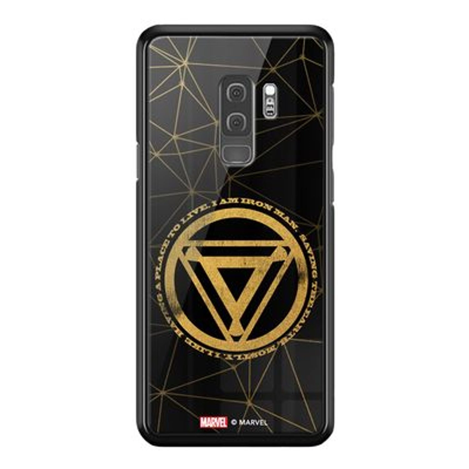Wackylicious Ironman Icon Gold Collection Samsung S9+ Cover Back Case for Galaxy S9 Plus - TPU Bumper Case + Tempered Glass Back