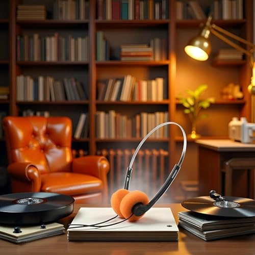 Retro Over-Ear Wired Headphone Set