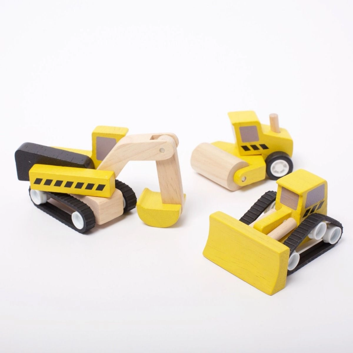 Road Cosntruction Set - 3pcs Rubberwood