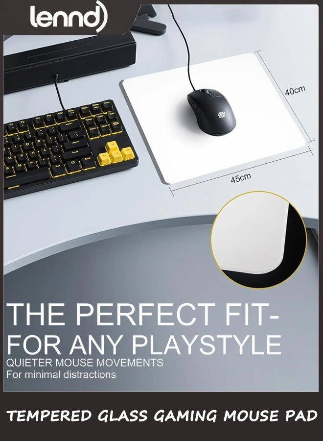 Tempered Glass Gaming Mouse Pad - 36x32 cm