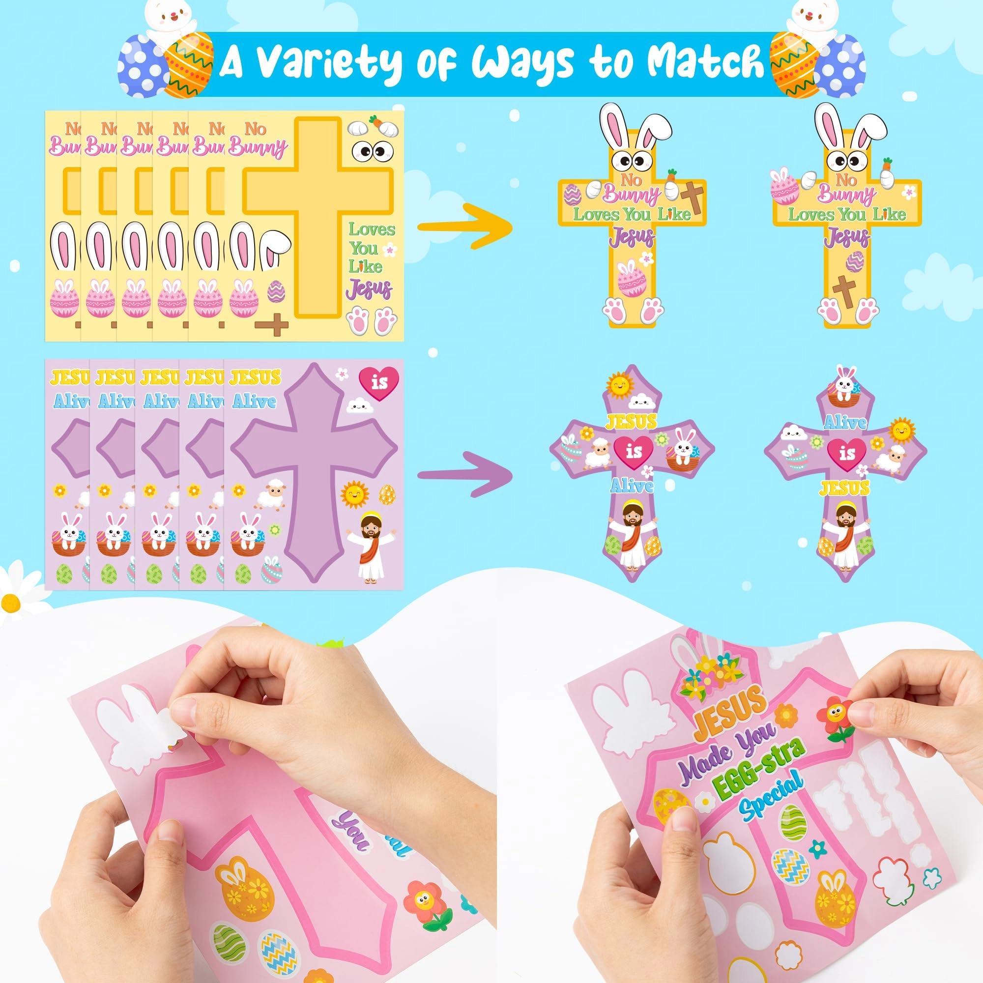 Easter Cross Face Sticker - 40