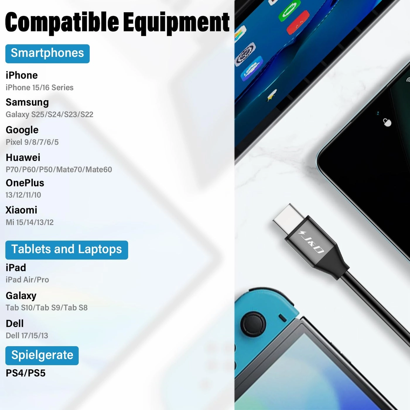 Cable for iPhone 16/17 Series - USB-C to 6.35mm 1/4 inch TS - 6.5 Feet