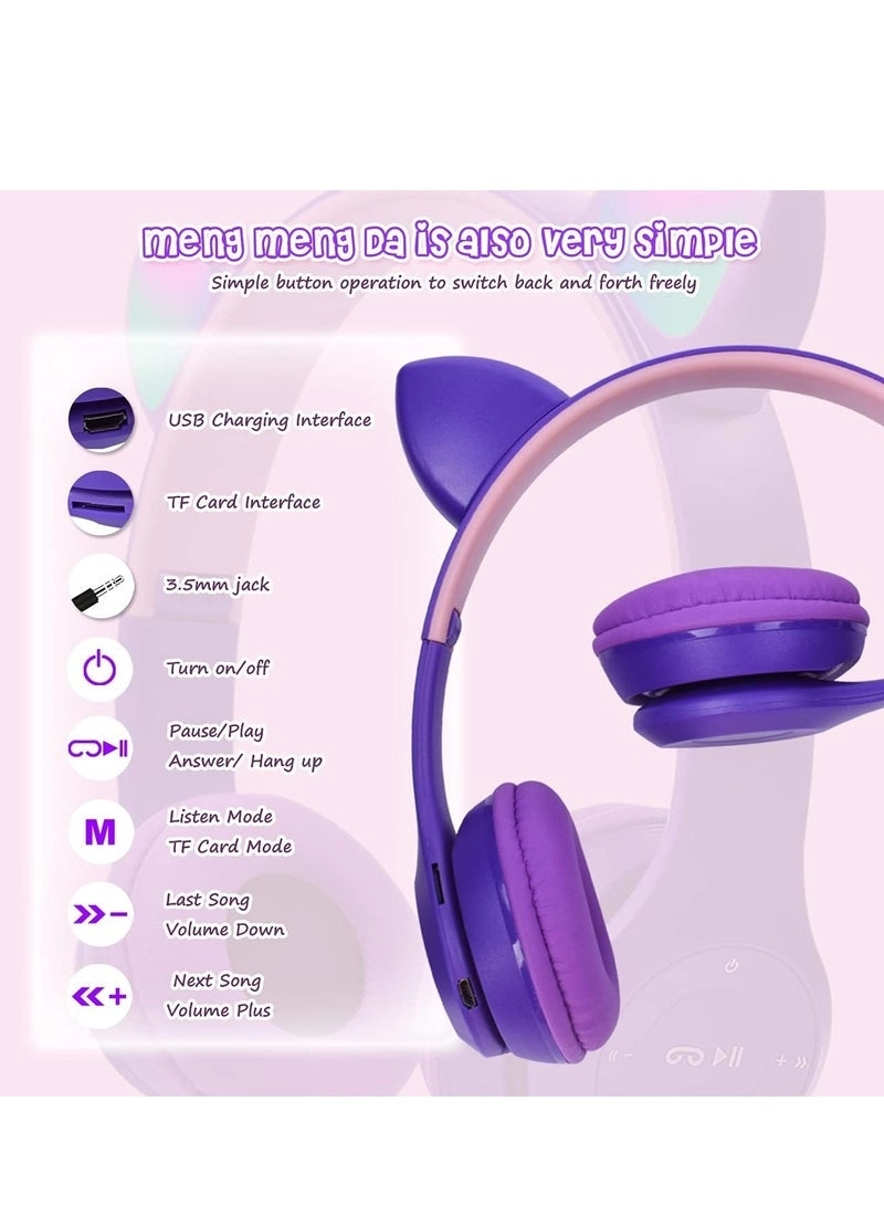 Cat Ear LED Wireless Headphone