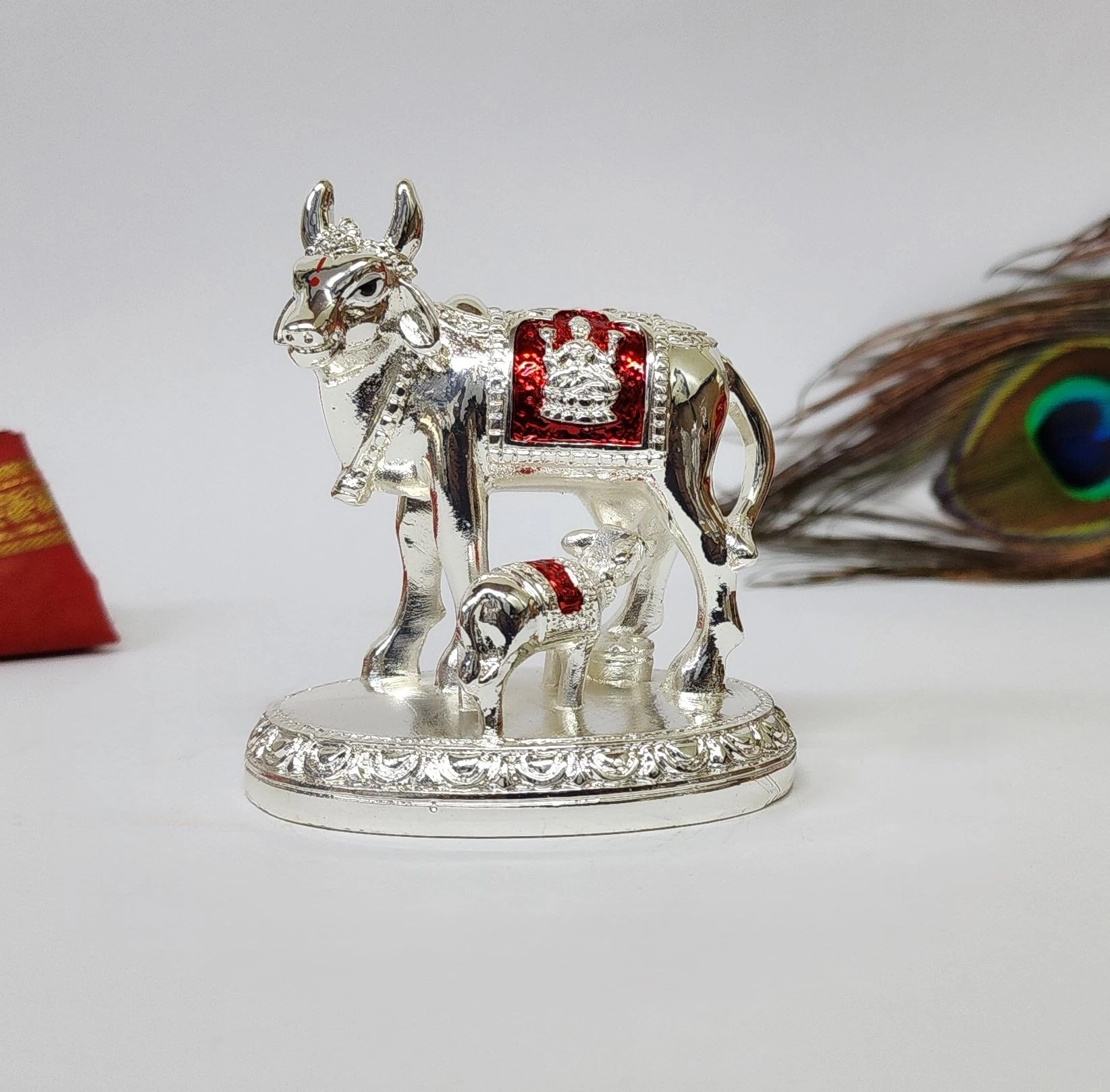 Arpit Electroplters 9819260816 Kamdhenu Cow and Calf - Resin