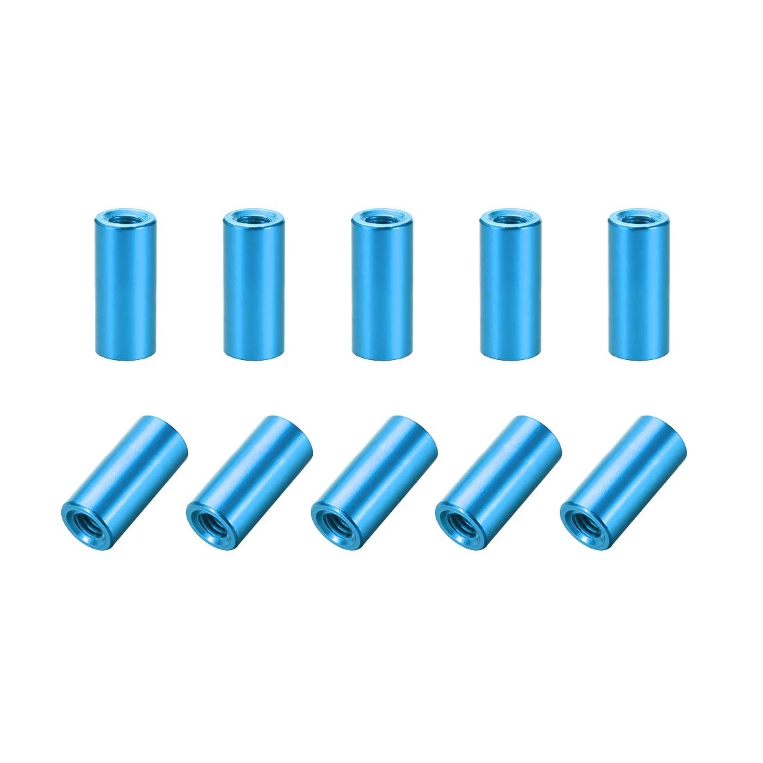 uxcell M3x12 Round Aluminum Standoff Column Spacer - 10pcs Aqua Blue