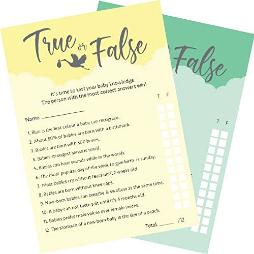 True Or False Baby Shower Games - Baby 12