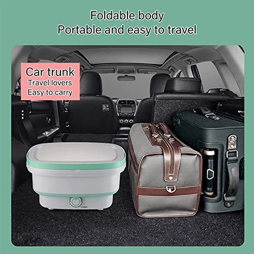 XHTONGSH غسالة قابلة للطي للطي المحمولة, غسالة صفرية اوتوماتيكية, عمل هادئ, الضوء الأزرق, ملابس داخلية غسل الملابس او عنصر صغیر, طاقة ومنطقة (Color : Green)