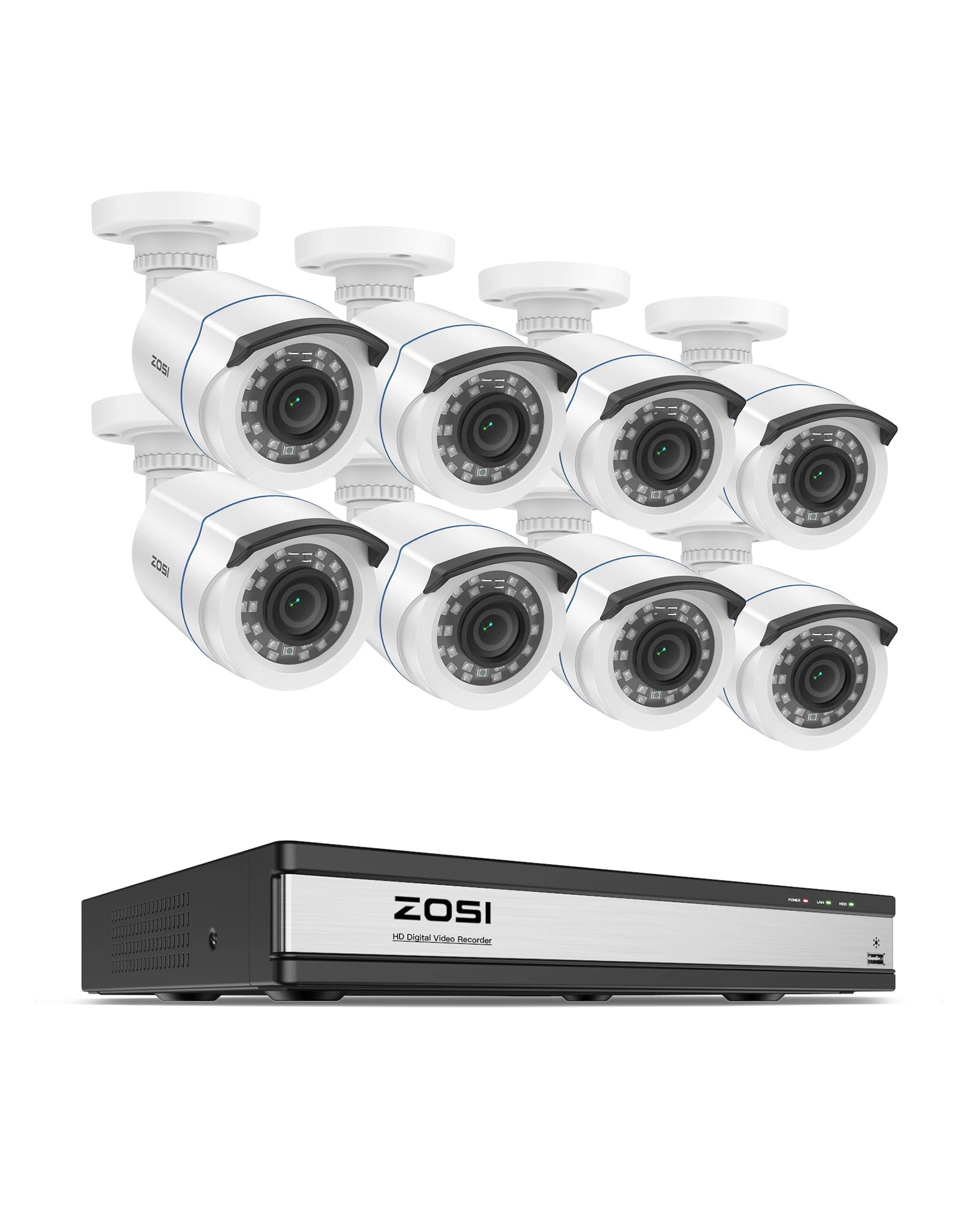 Zosi H.265+ 16 Channel Security Camera System - 8 1080p