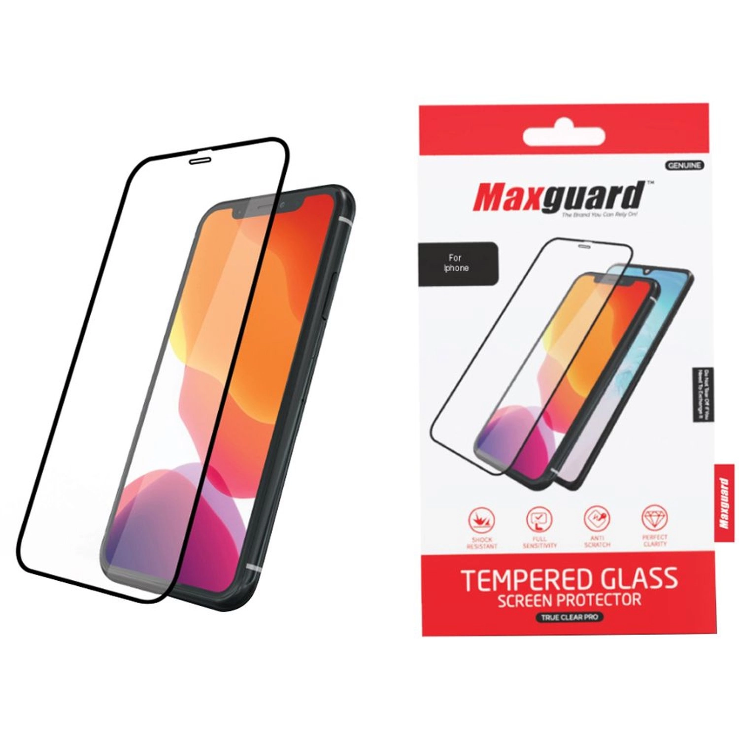 Clear Shock Resistant Tempered Glass Screen Protector for iPhone 14 Plus