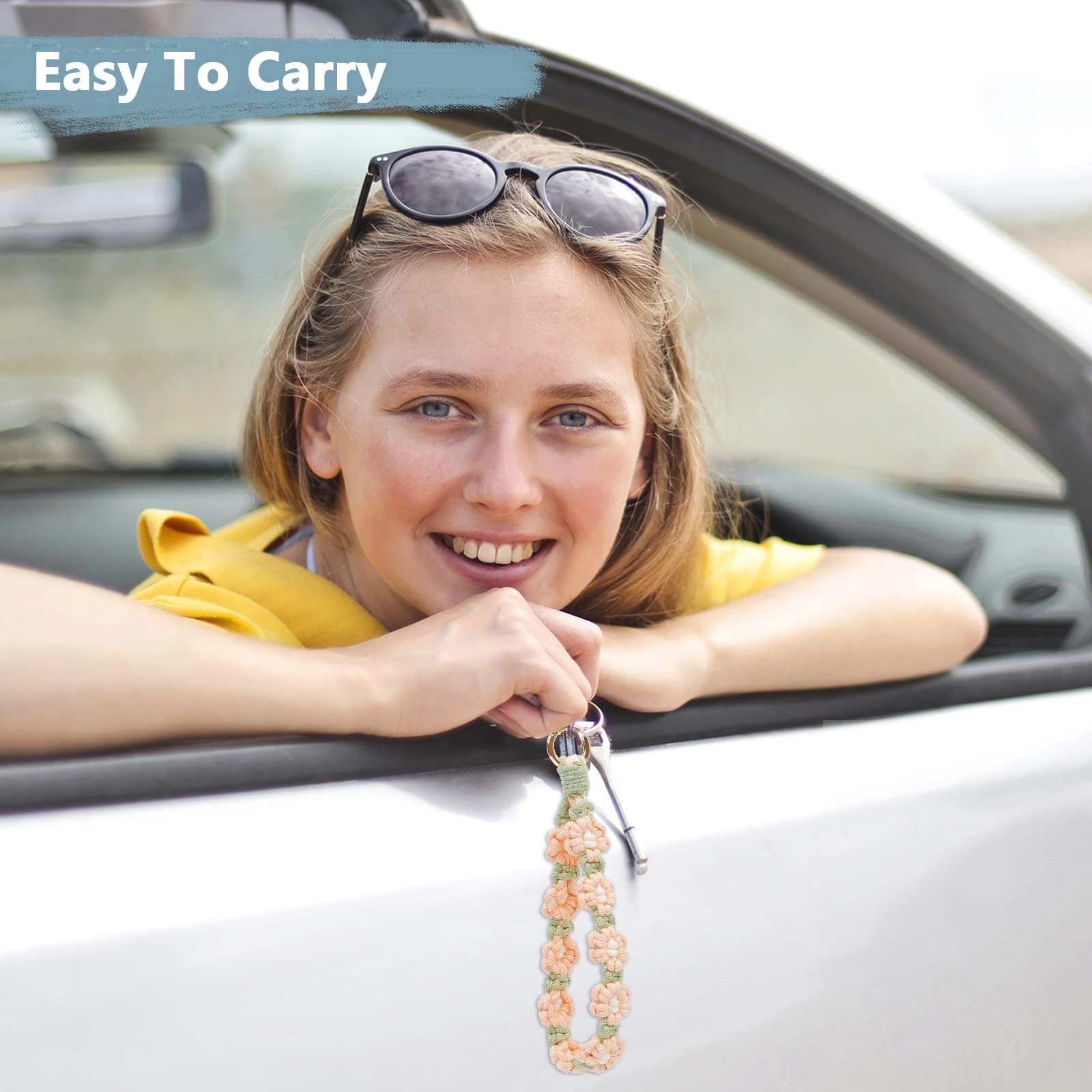Boho Macrame Keychain - Car