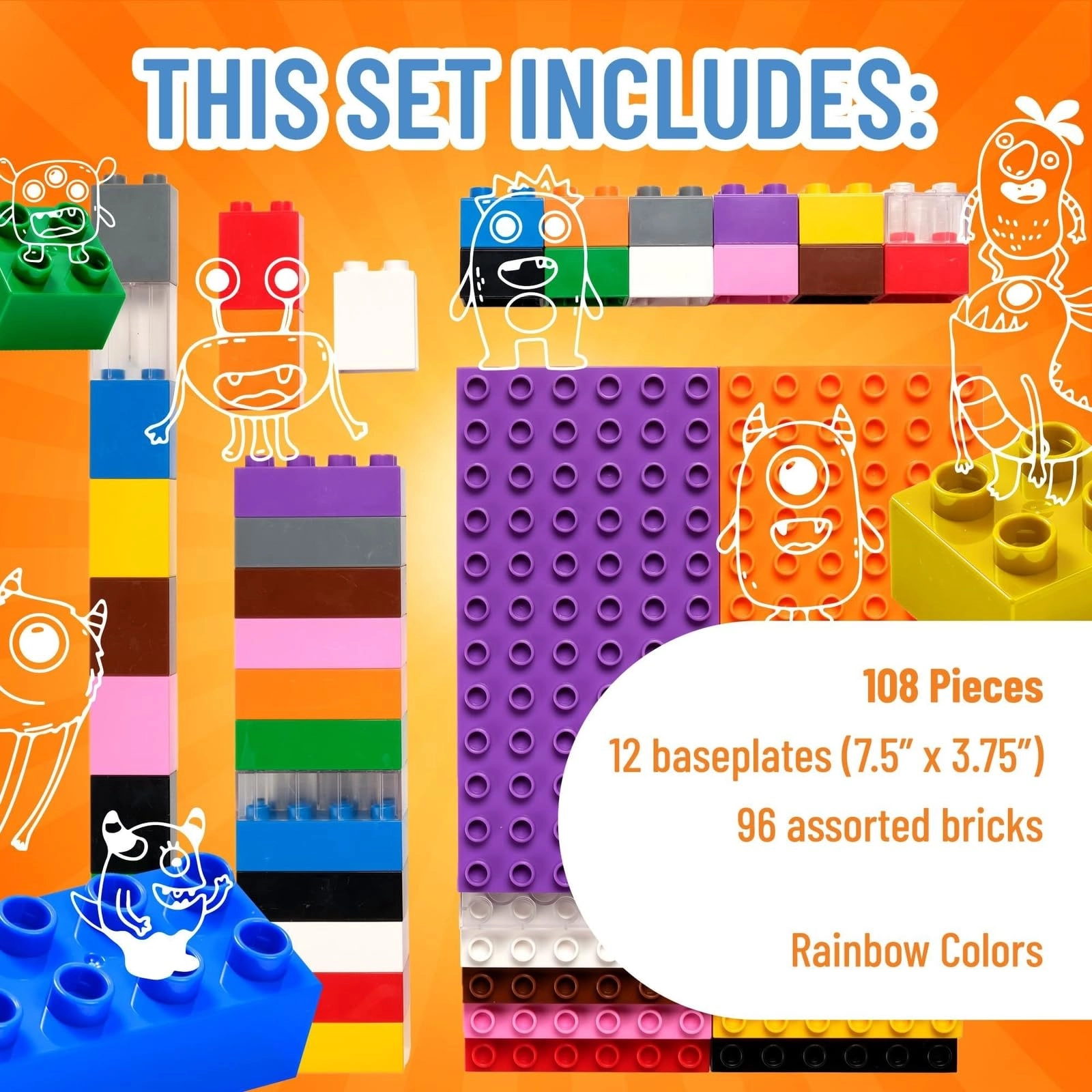 Big Brick Building Set - 108 pcs