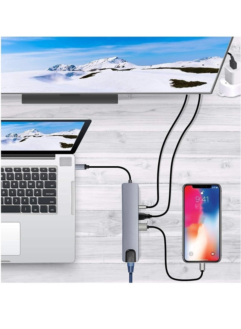 USB-C Multiport Hub Adapter - 4K HDMI Gigabit Ethernet