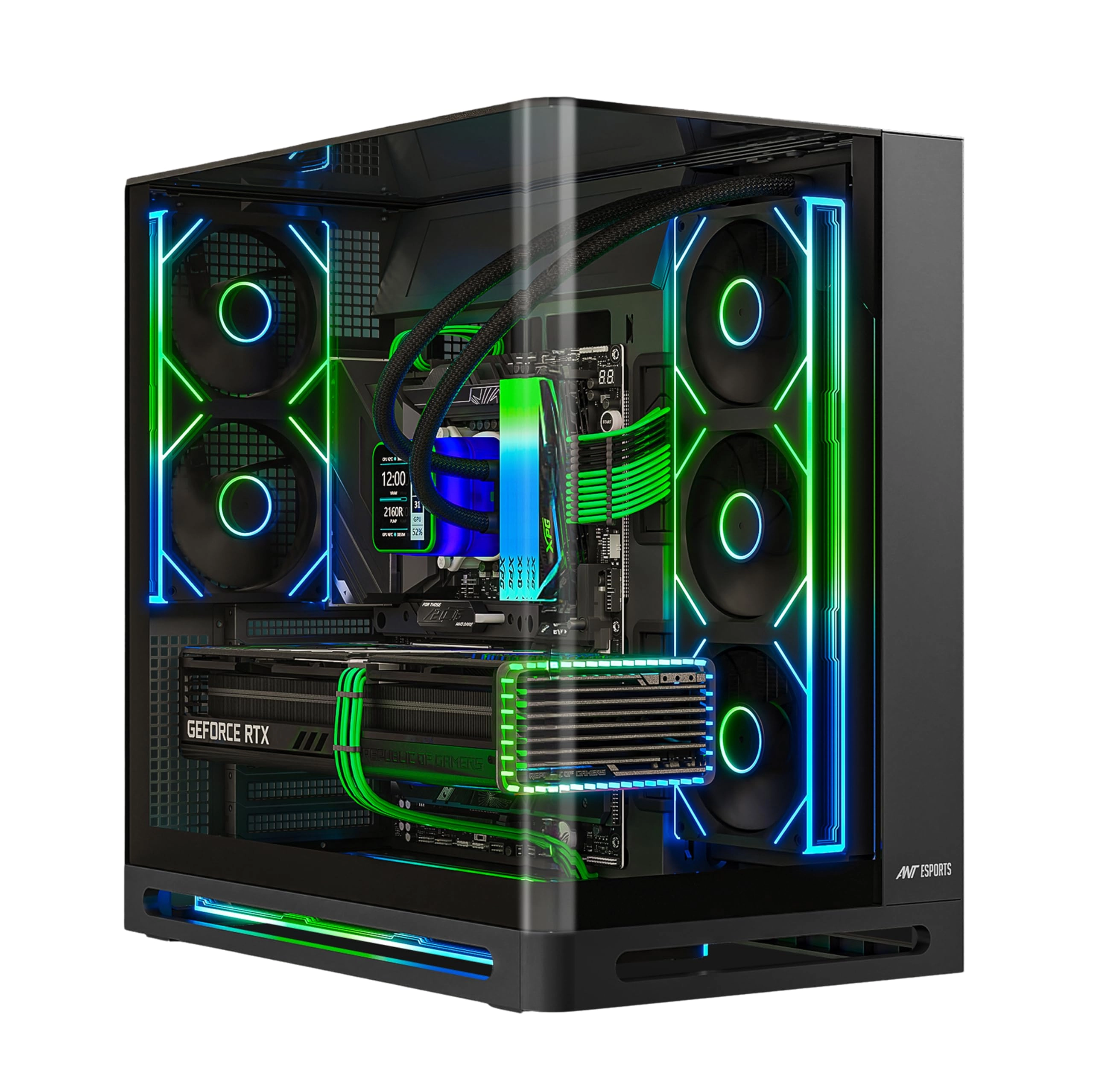 Ant Esports Crystal Arc Pro - Curved Front Glass Mid-Tower